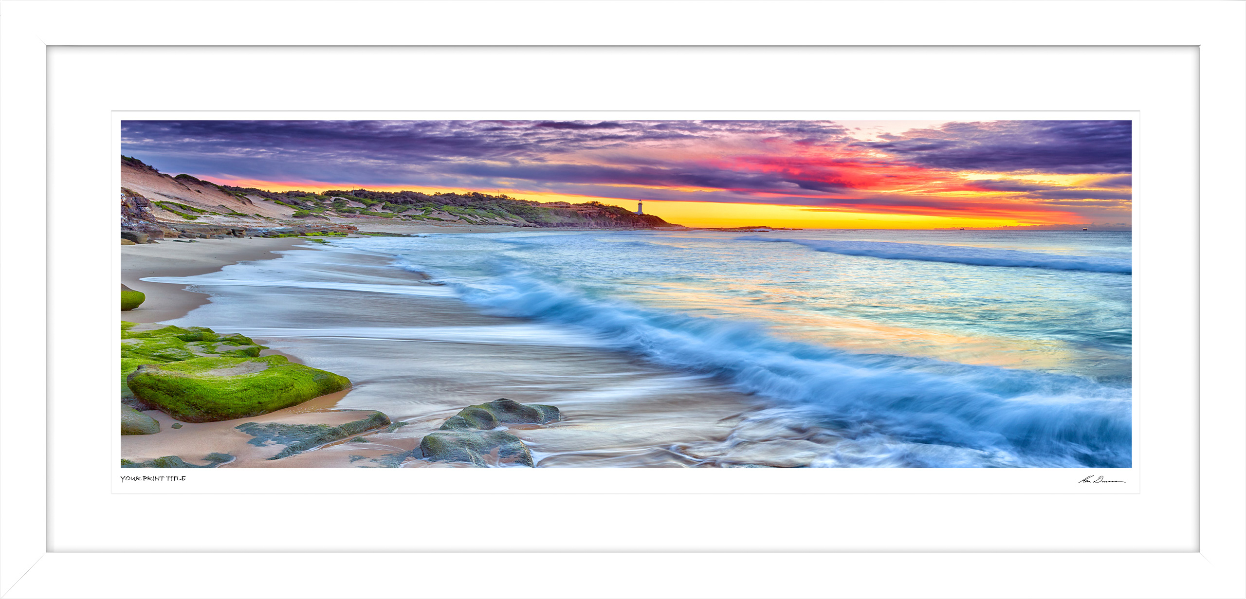 Pebbly Beach, Norah Head, NSW - 75inch Framed Wall Stock Sale (One Only)
