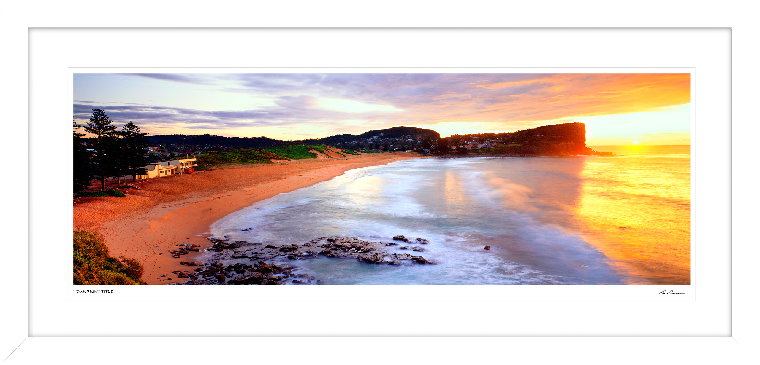Sunrise At Avalon Beach, NSW. 40inch Framed Print registration number 24/100