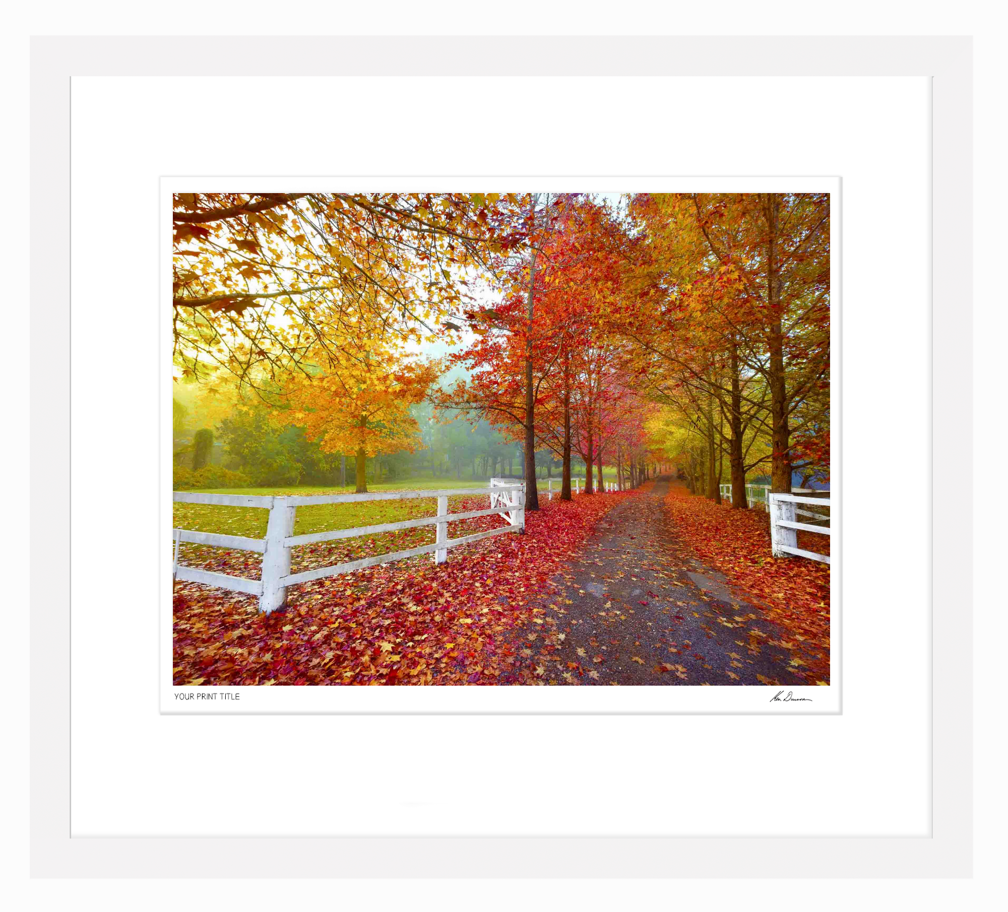 Large Limited Edition Autumn Symphony. Framed Dimensions 1000mm (h) x 1220mm (w). Registration Number 59/300